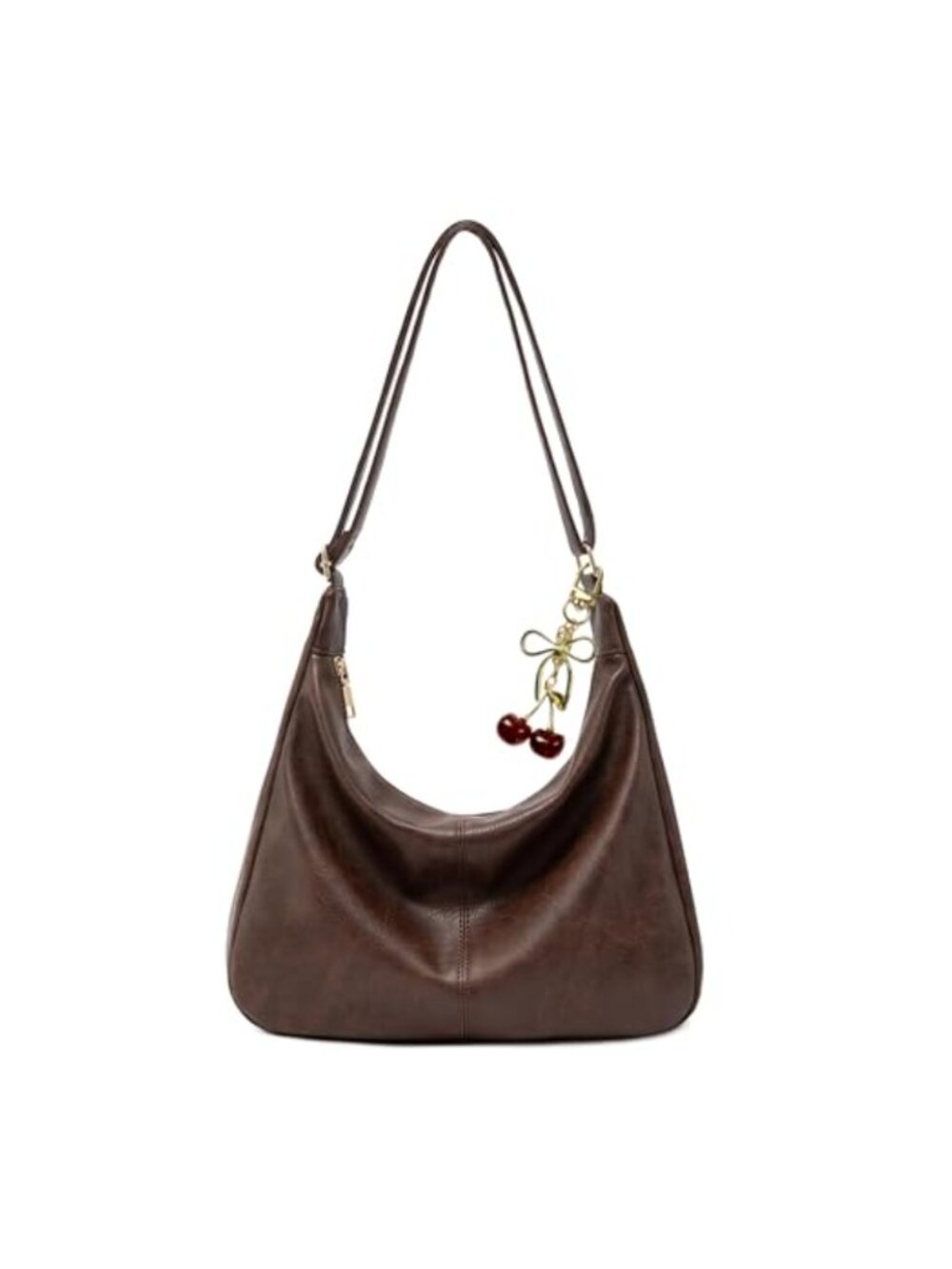 Vegan Leather Hobo Bag Foldable Crossbody Purse Slouchy Shoulder Bag Tote